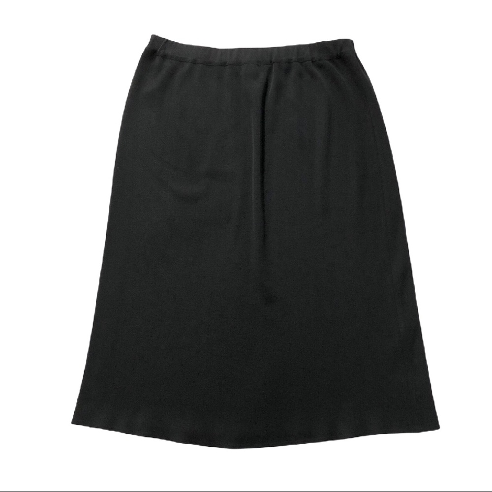 Ming Wang Black Ribbed Knit Stretch A Line Skirt - Picture 5 of 8